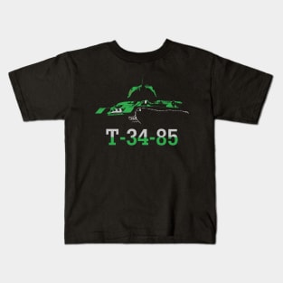 Silhouette of the Soviet T-34-85 tank Kids T-Shirt